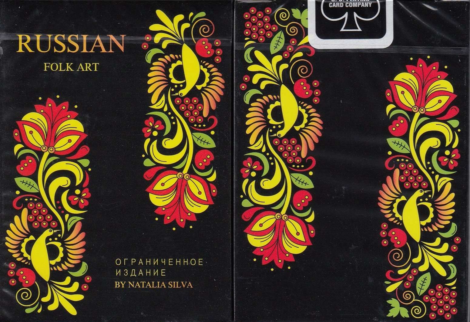 Russian Folk Art Limited Edition Black Playing Cards USPCC