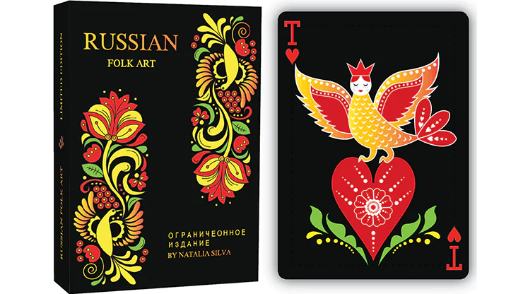 Russian Folk Art Limited Edition Black Playing Cards USPCC - Image 7