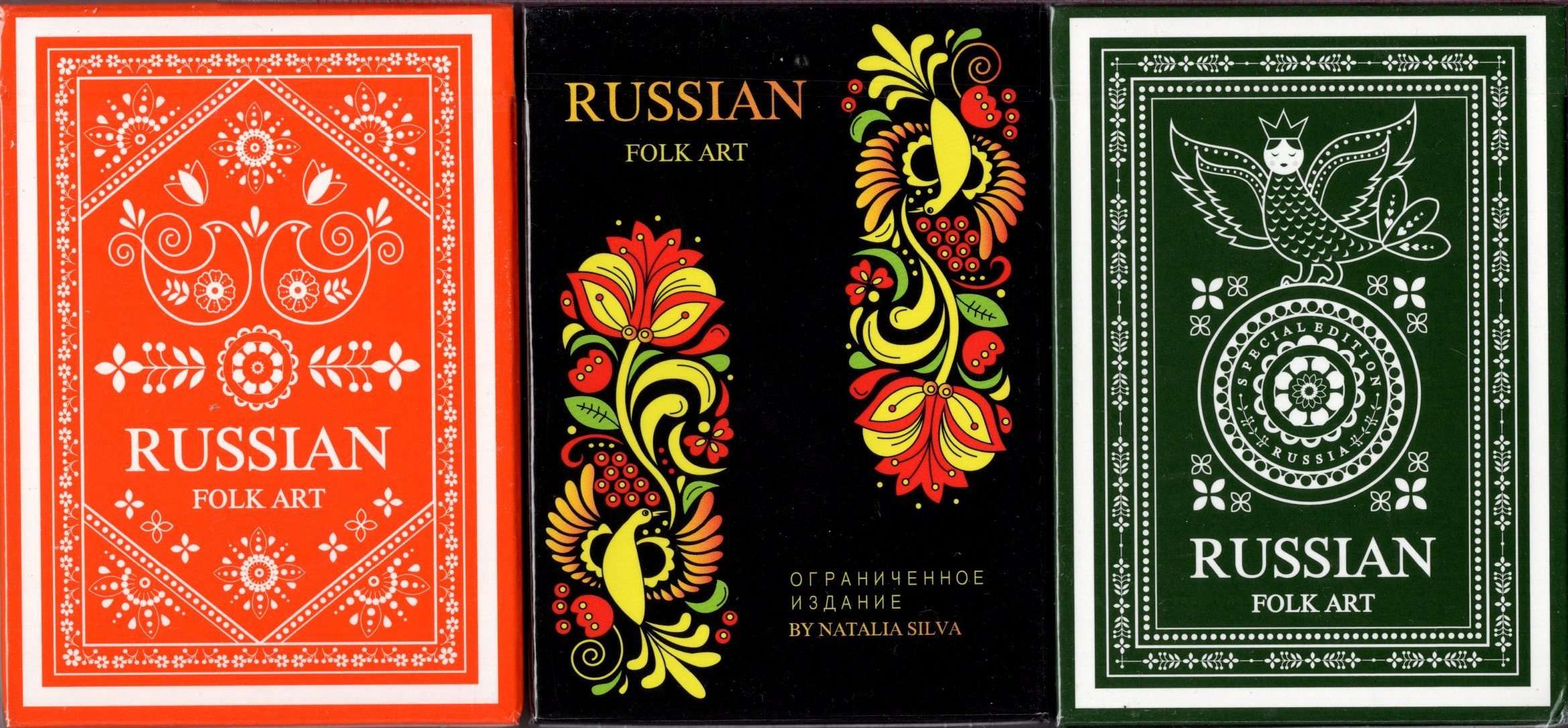 Russian Folk Art Playing Cards 3 Deck Set USPCC - Image 2