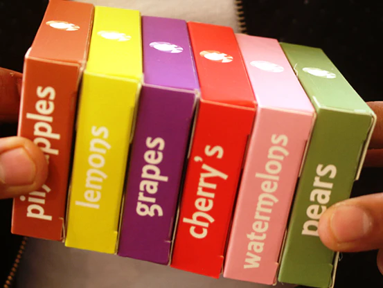 Set of 6 Flavors Playing Cards in Custom Box