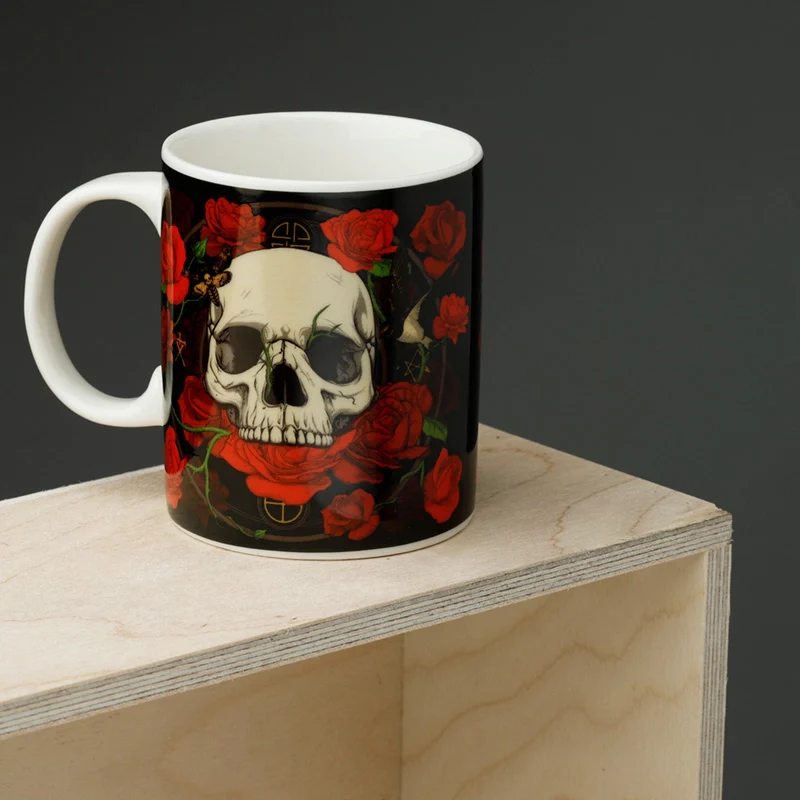 Skulls & Roses Porcelain Mug - Image 3