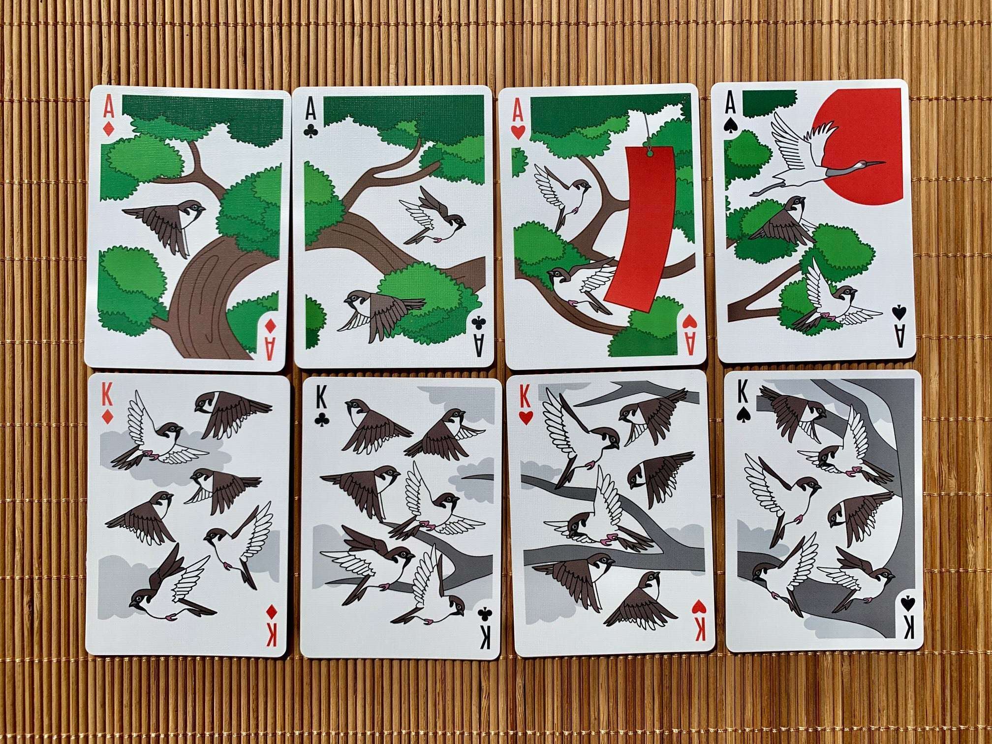 Sparrow Hanafuda Gilded Bicycle Playing Cards - Image 6