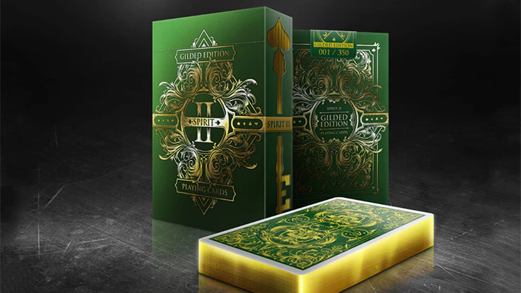 Spirit II Green Gold Gilded Playing Cards USPCC - Image 2