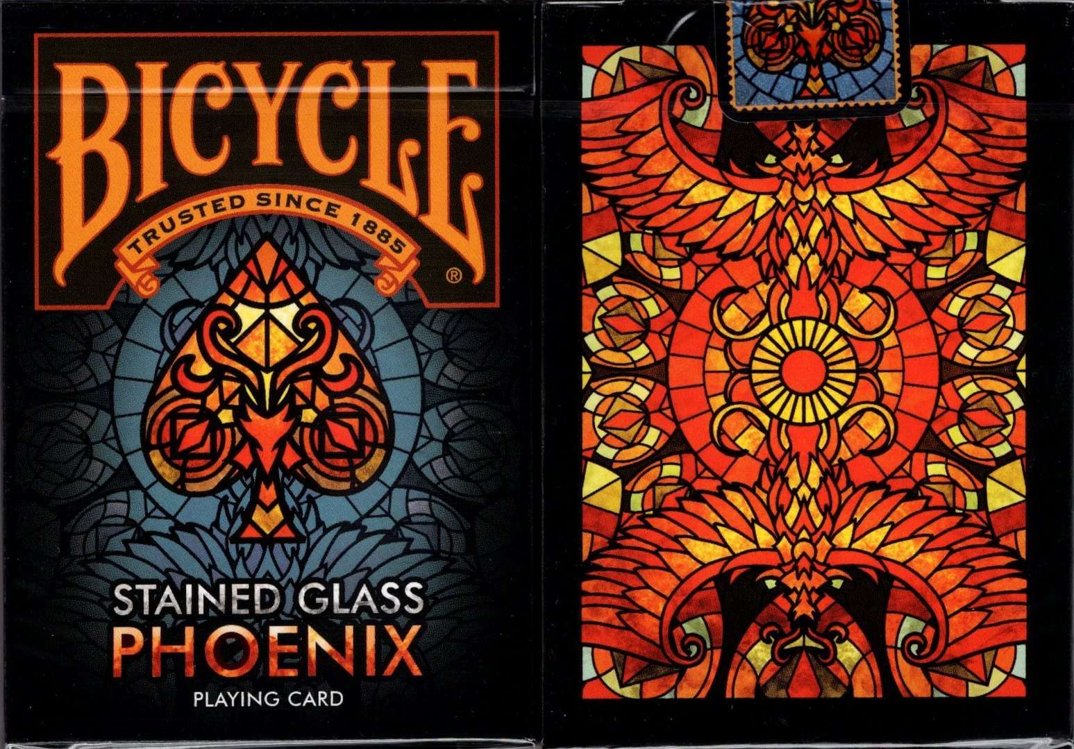 Stained Glass Phoenix Bicycle Playing Cards