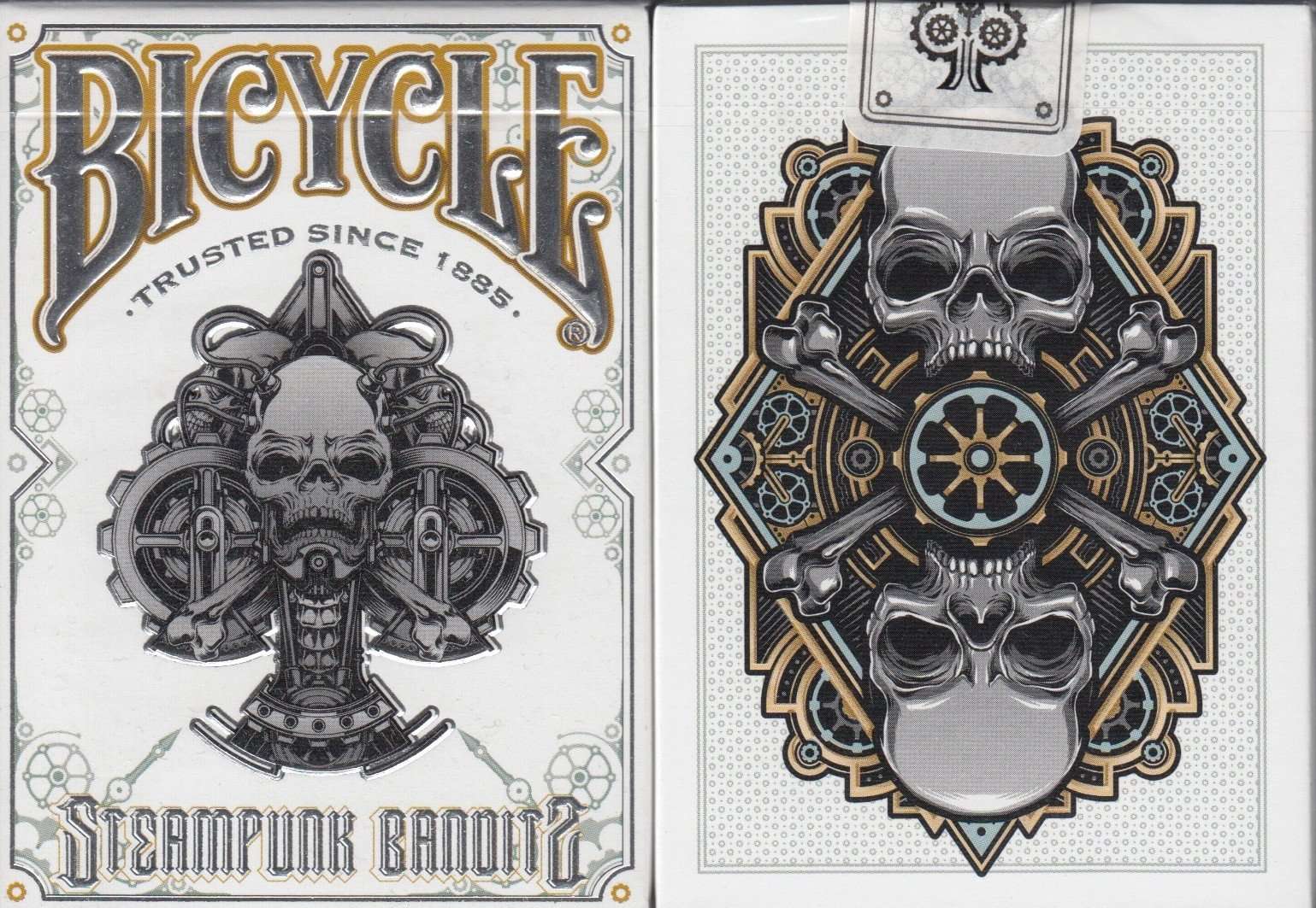 Steampunk Bandits Bicycle Playing Cards - Black & White - Image 3