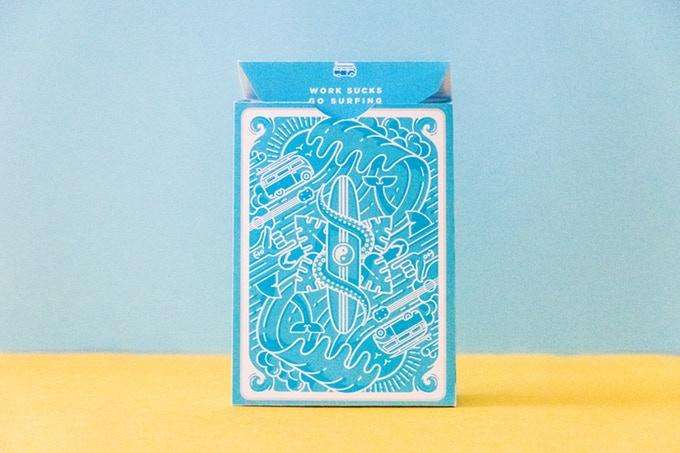 Surfboard Marked Gold Gilded Playing Cards USPCC - Image 11