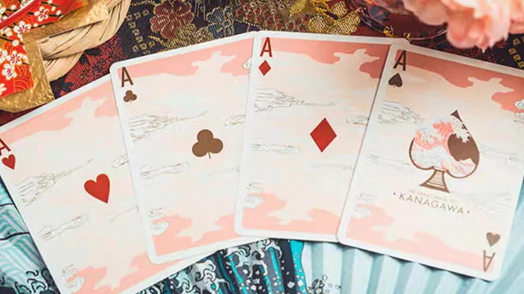 The Great Wave off Kanagawa V3 (Autumn Maple / Peachy Pink) Playing Cards - Image 3