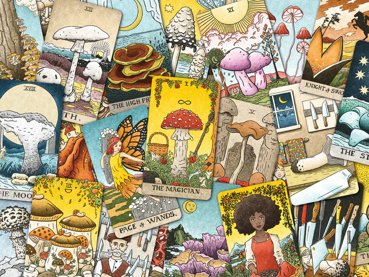 The Mushroom Hunter’s Arcanum - Gold Gilded, Fungi-Themed Tarot Deck - Image 5