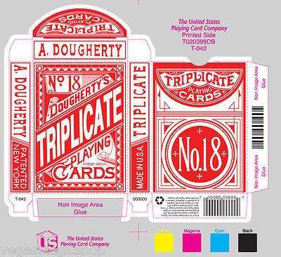 Triplicate No. 18 Red Playing Cards Deck USPCC - Image 3