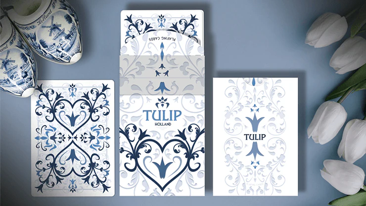 Tulip White Music Box & Deck Collector's Playing Cards - Image 5