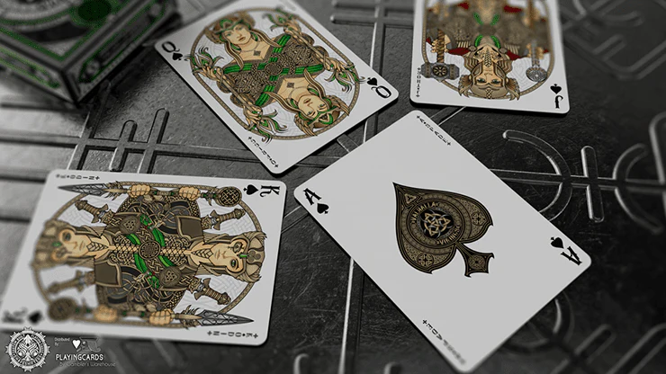 Valhalla Viking Emerald Deluxe Playing Cards USPCC - Image 6