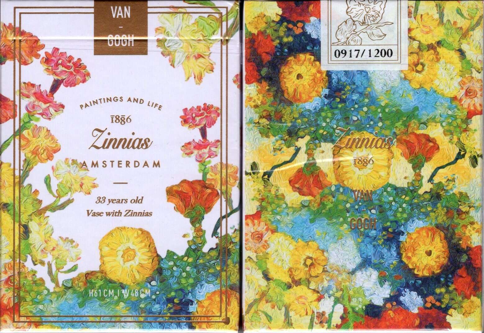 Van Gogh Zinnias Playing Cards with Numbered Seal - Image 9