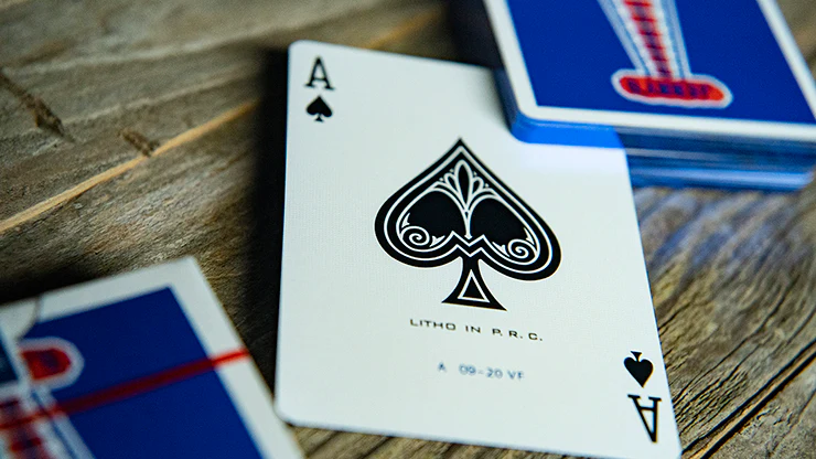 Vintage Feel Jerry's Nugget Blue Gilded Playing Cards EPCC - Image 2