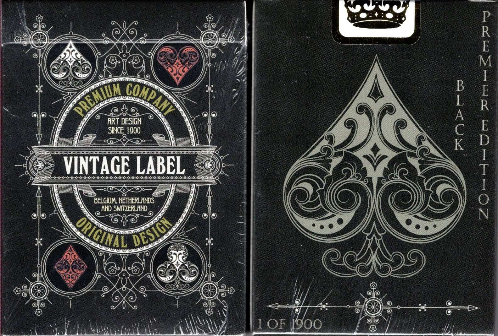 Vintage Label Black Premier Edition Playing Cards MPC - Image 3