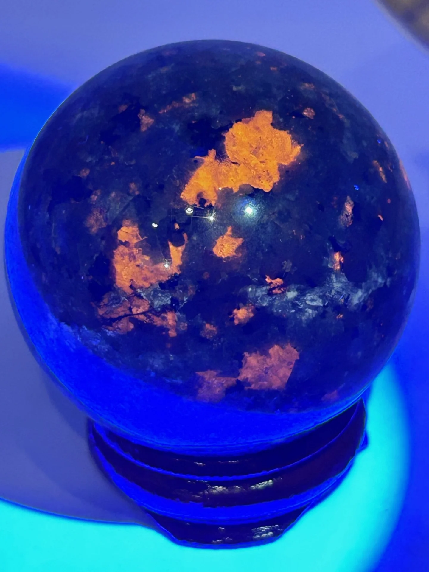 Yooperlite (Syenite with Sodalite) Sphere w/Stand - Image 4